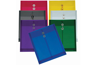 Poly String Top Open Envelopes Raspberry 9-3/4 x 11-3/4 x 1-1/8 