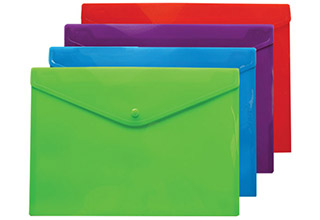 Poly Snap Vivid Open Side Envelopes Assorted Vivid 13 x 9-1/4 