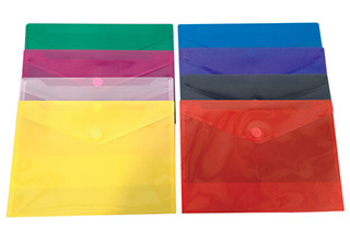 Poly Velcro Ribbed Finish Side Open Envelopes Assorted 13 x 9-1/4 