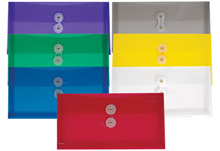 Poly String Side Open Envelopes Assorted 10 x 5-1/4 x 1-1/8 