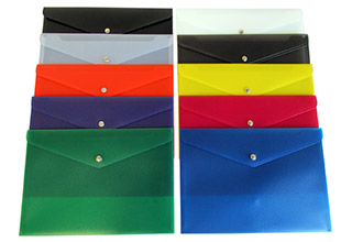 Plastic Envelopes with Snap Closure, 13 x 9-1/4